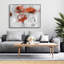 Toile encadrée rouge avec fleurs rouges | Décoration intérieure