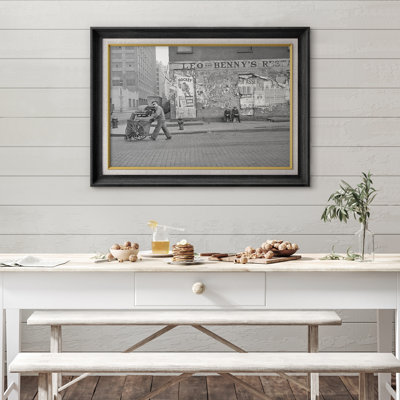 Vintage Street Scene New York City Artwork, Living Room Pictures, Framed Canvas Giclee Print Wall Art.