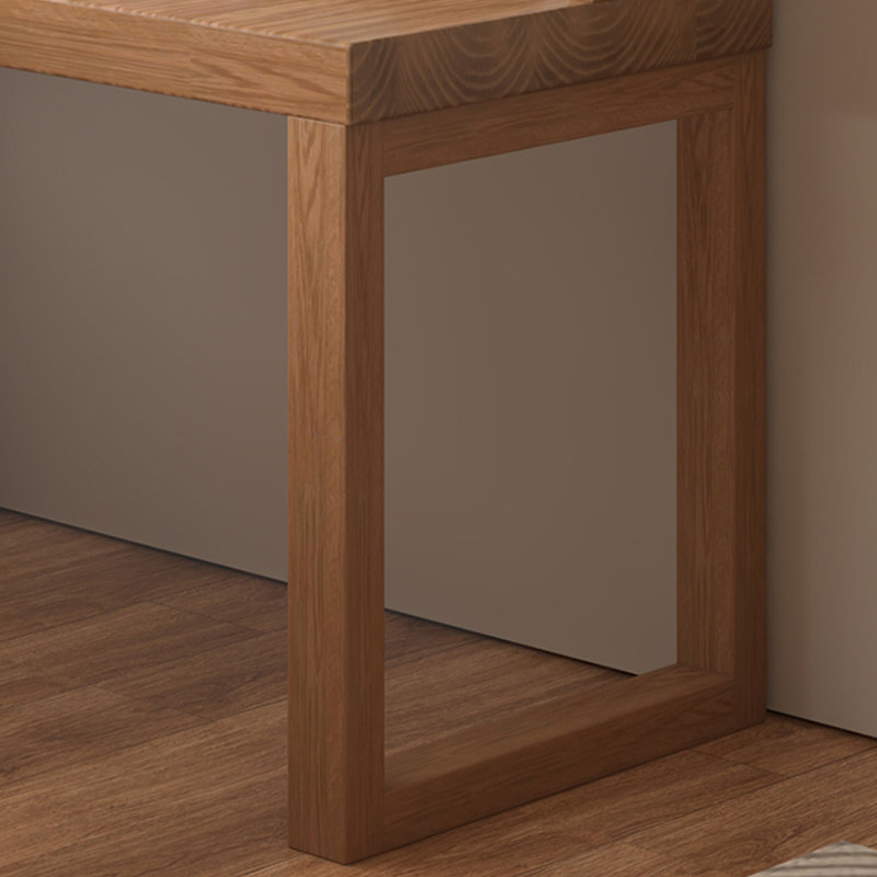 Brown Rectangular Solid Wood+Glass desk, 29.53" H x 86.61" W x 47.24" D