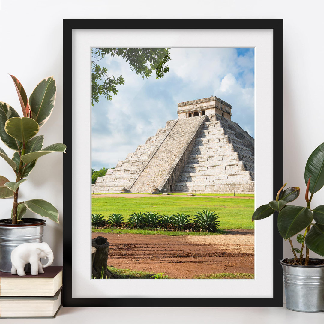 Gerahmter Fotodruck El Castillo Pyramid