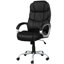 Chaise de bureau rembourrée en cuir de polyuréthane, chaise pivotante réglable à 360 degrés moderne, haut dossier