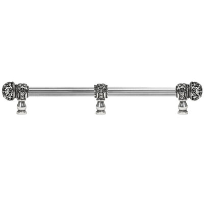 Juliane Grace 22 inches c.c. with 5/8 reeded center long pull small finial with 61 Swarovski Clear Crystals with center brace in Chalice