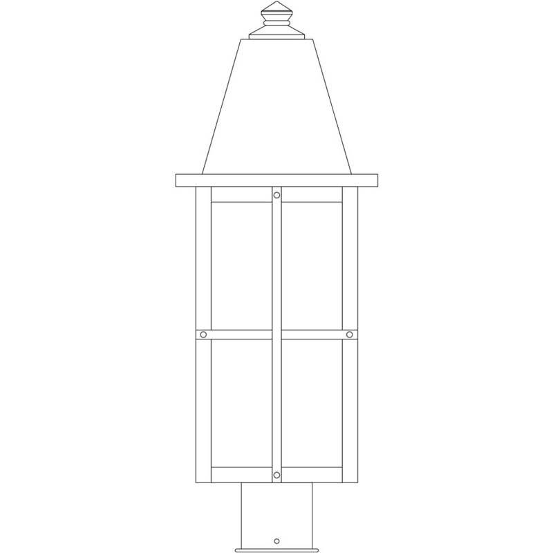 Hartford Lantern Head, 20.25" H x 8" W x 8" D, Satin Black, Clear Seedy