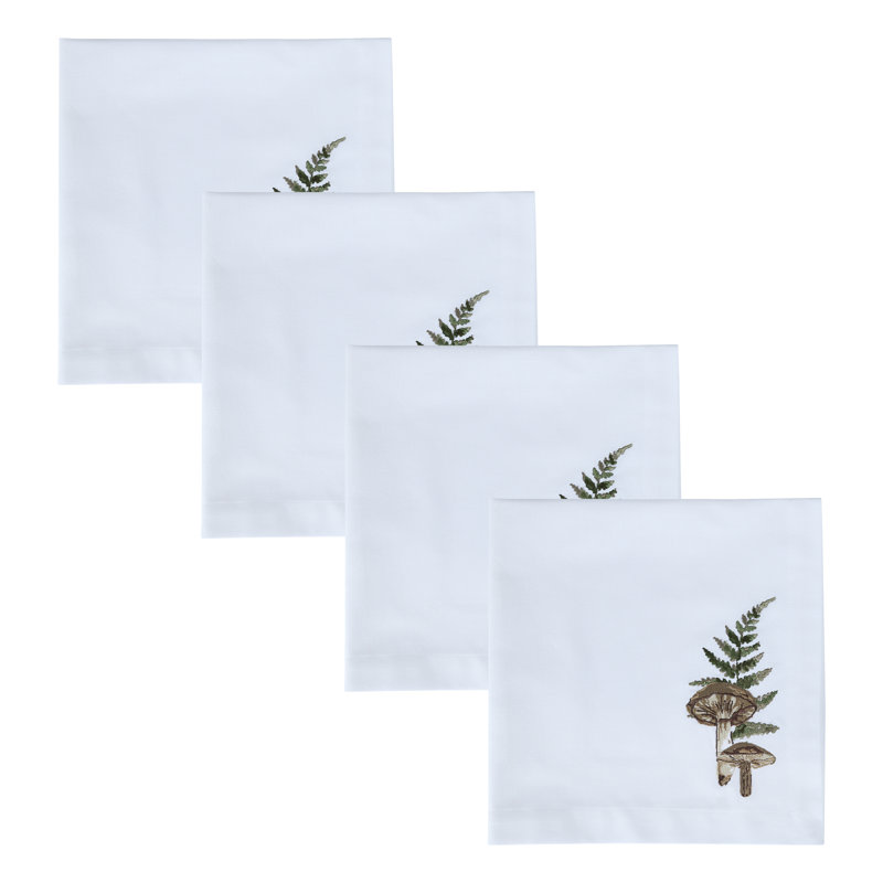 Ensemble de 4 serviettes de table blanches Otho, Blanc