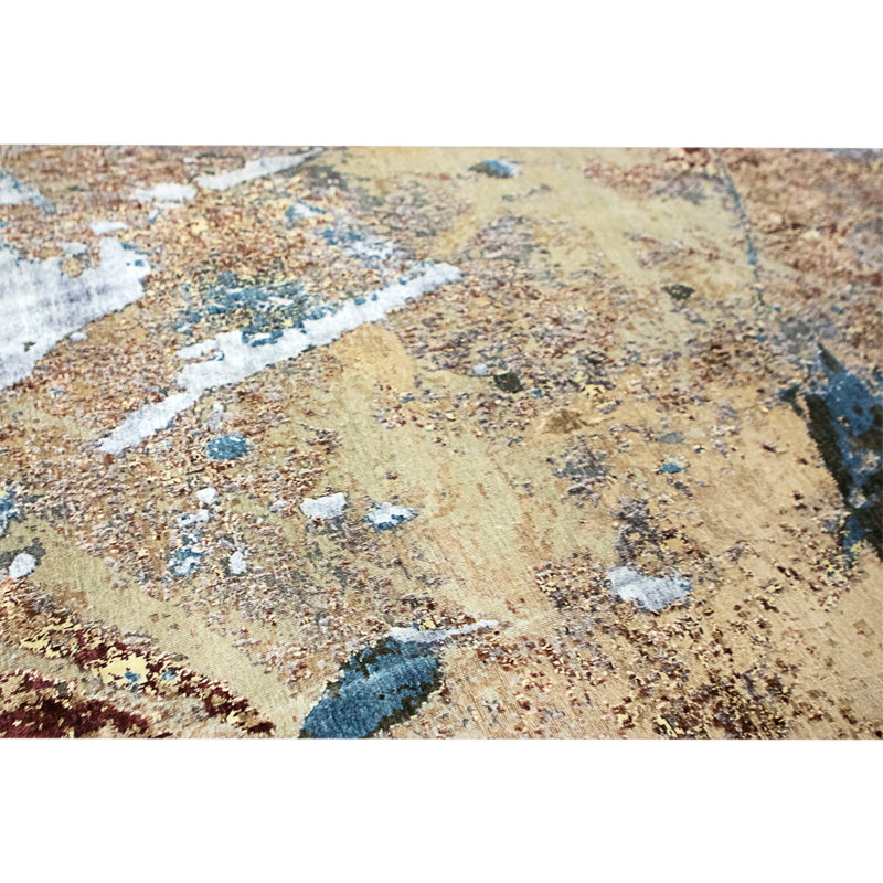 High-Quality Hand-Knotted Grey And Blue Area Rug