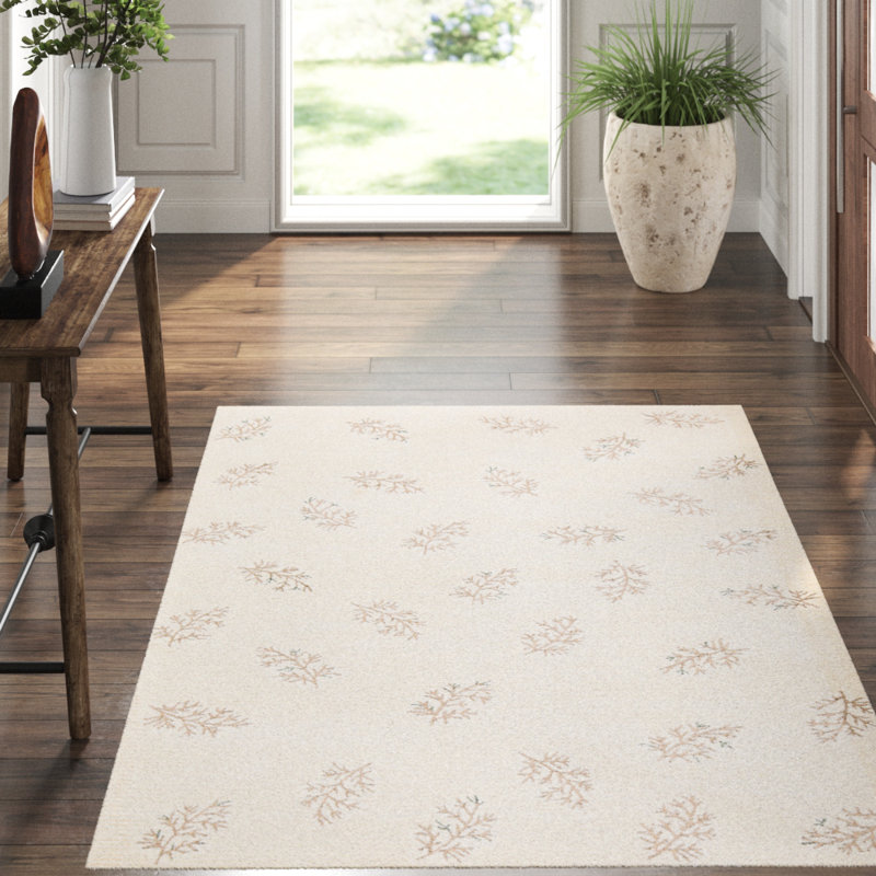 Hand-Knotted High-Quality White Area Rug