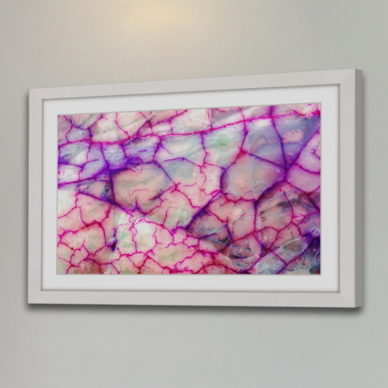« rose nervures »-cadre photo, impression sur papier, H 24 po x l 36 po x P 1,5 po, Cadre blanc