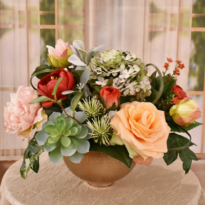 Faux Silk Mixed Assortment Arrangement in Vase