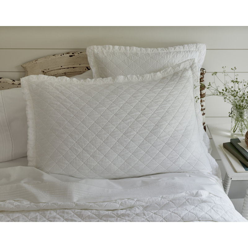 Salt River Grey Cotton Sham, King, White