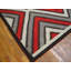 Tapis unique en laine noué à la main de 6 pi x 9 pi rouge / gris / blanc