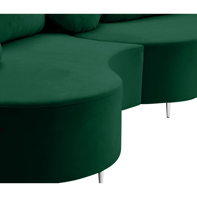 Canapé modulaire en velours Enton, Velours vert