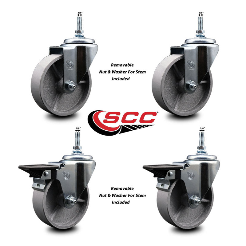 Threaded Stem Caster - 4" Wheel & 3/8" Stem