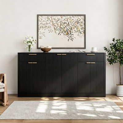 Buffet moderne de L 67 po avec armoire de rangement pour bar à vin, crédence de bar pour la cuisine, la salle à manger, le salon et le vestibule