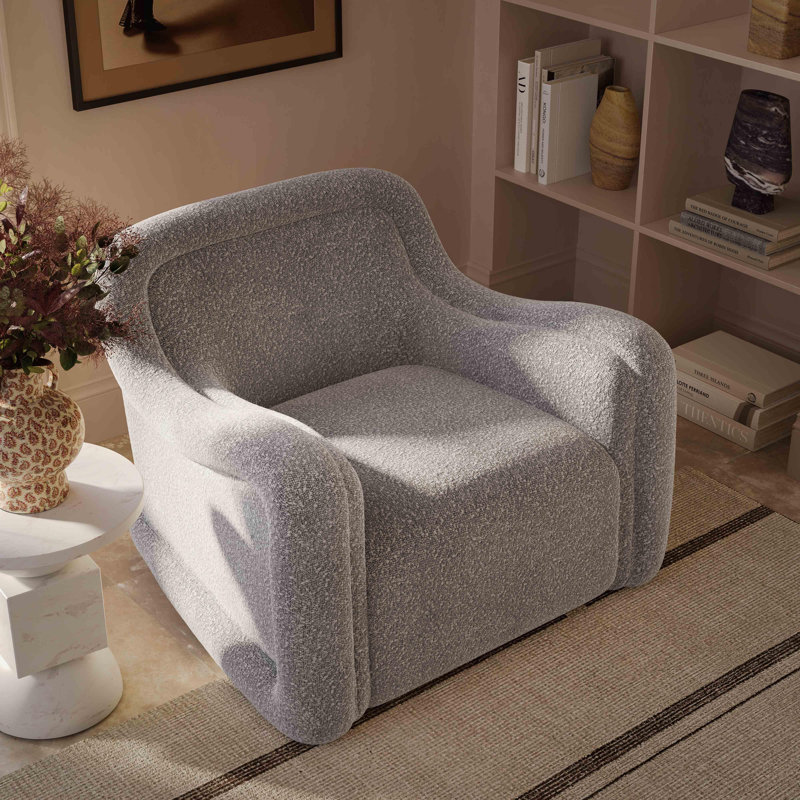  Fauteuil pivotant Boucle, Mélange de polyester gris
