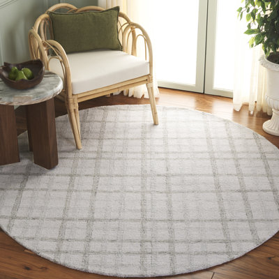 Ilyaas Hand-Tufted Wool and Cotton Plaid Rug