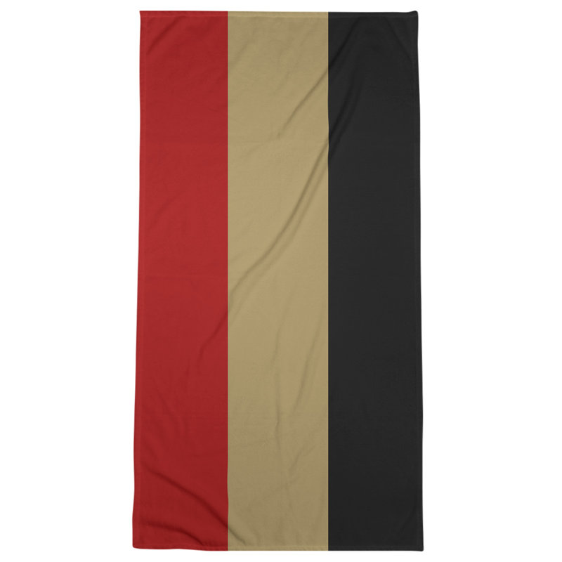 Bath Towel, Black/Red/Tan