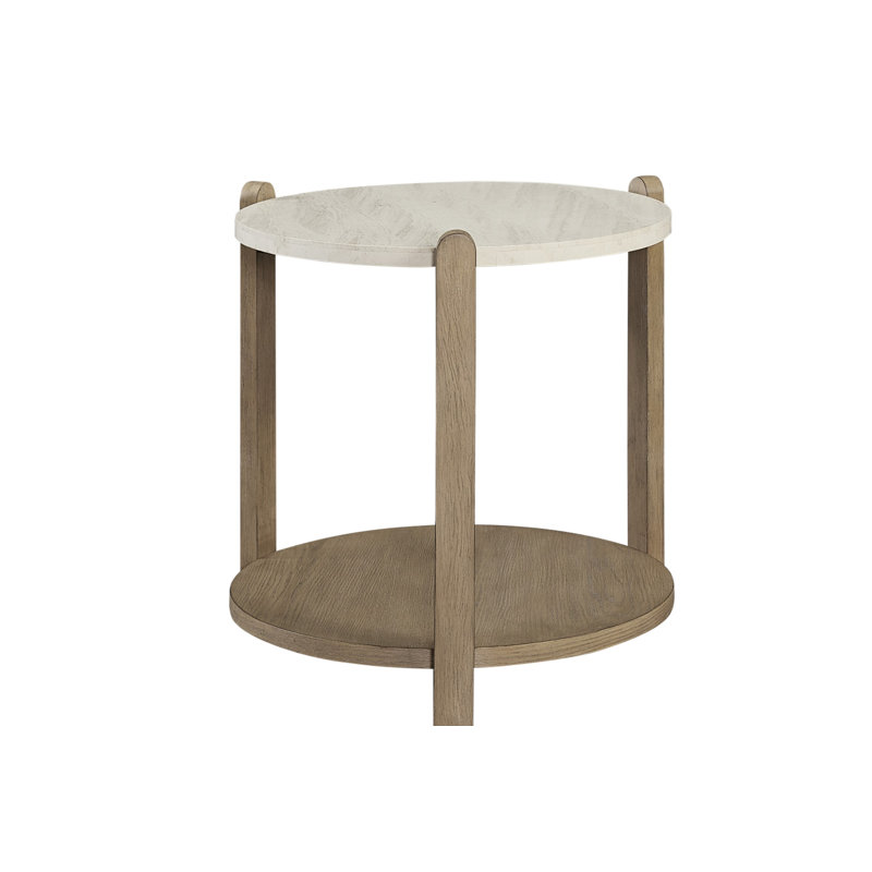 Marielle Stone Top End Table - Toffee