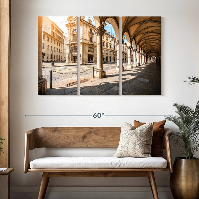 Rue centrale à Turin, H 32 po x l 50 po