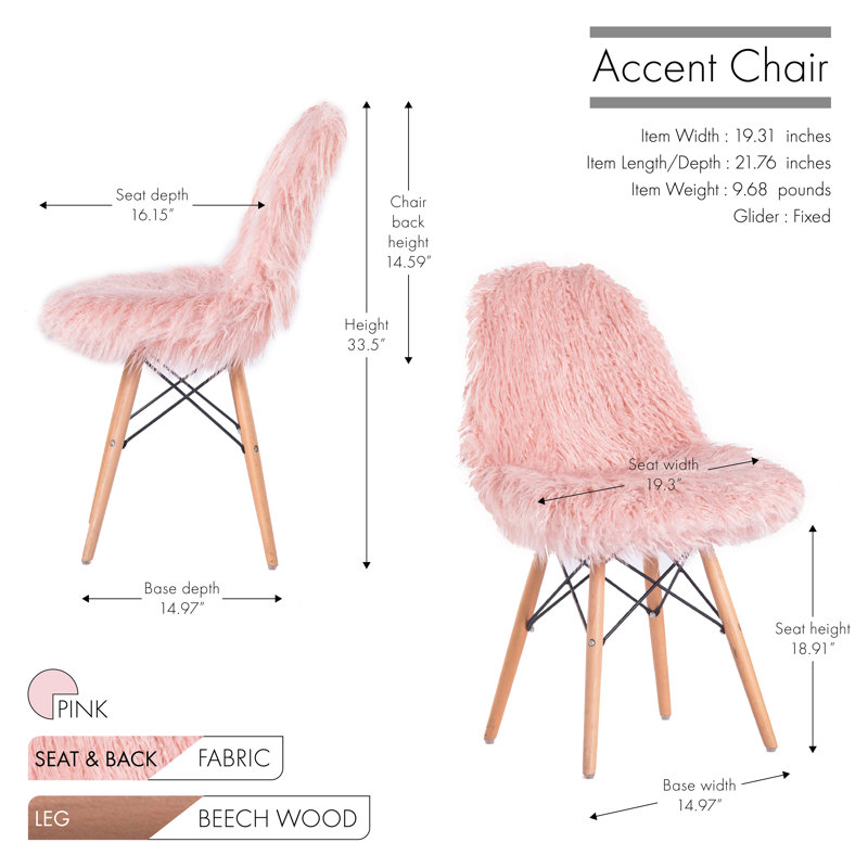 Chaise d'appoint avec pieds en hêtre, Tissu rose