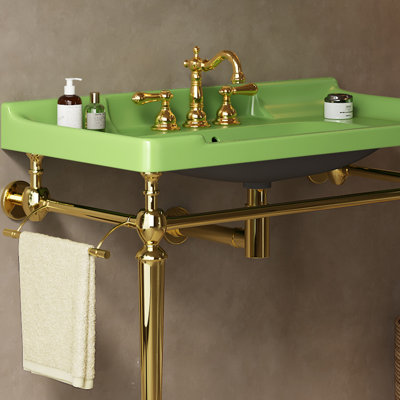 36" Freestanding Bathroom Console Iron Leg, NO Basin And Faucet, NO Sink Cover And Drain, Gold