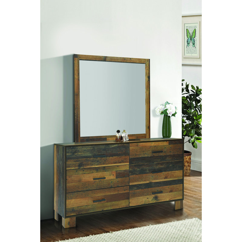 Commode double 6 tiroirs avec miroir
