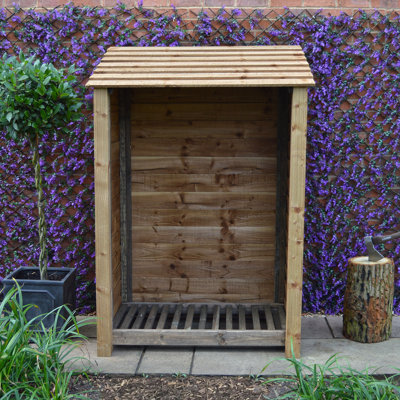 123cm W x 80cm D Solid Wood Log Store