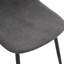 Ensemble de table et de chaises. Table à manger rectangulaire moderne, pouvant accueillir de 4 à 6 personnes. Comptoir en verre trempé blanc + panneau de fibres à densité moyenne inférieur, assorti à 4 chaises de salle à manger en lin et coton gris foncé avec pieds en métal.