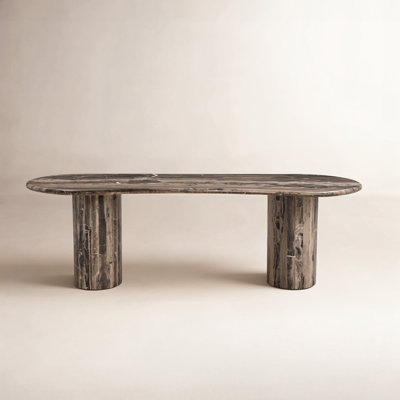 80" Marble Desk Pedestal