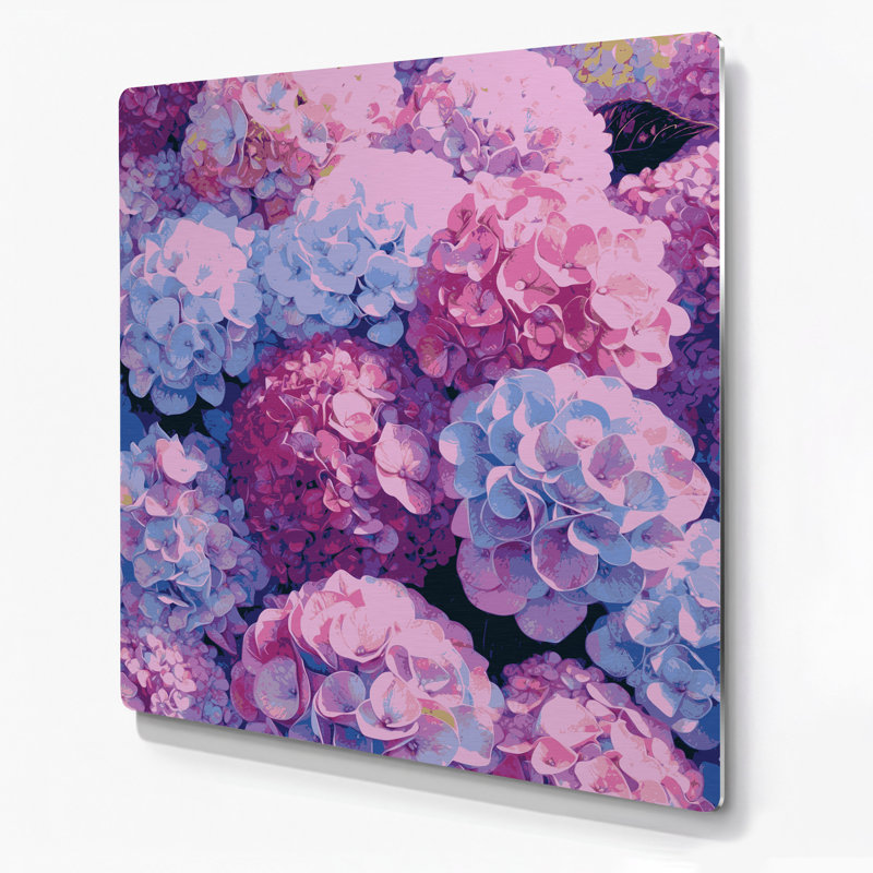 Aquarelle botanique 14, art mural mauve en métal, H 8 po x l 8 po