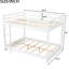 White Wood Queen Bunk Bed, Reliable Pine And Construction, Space Optimization In Limited Spaces, Solid Slats For Support Bed With , Size, Optimization, Slat