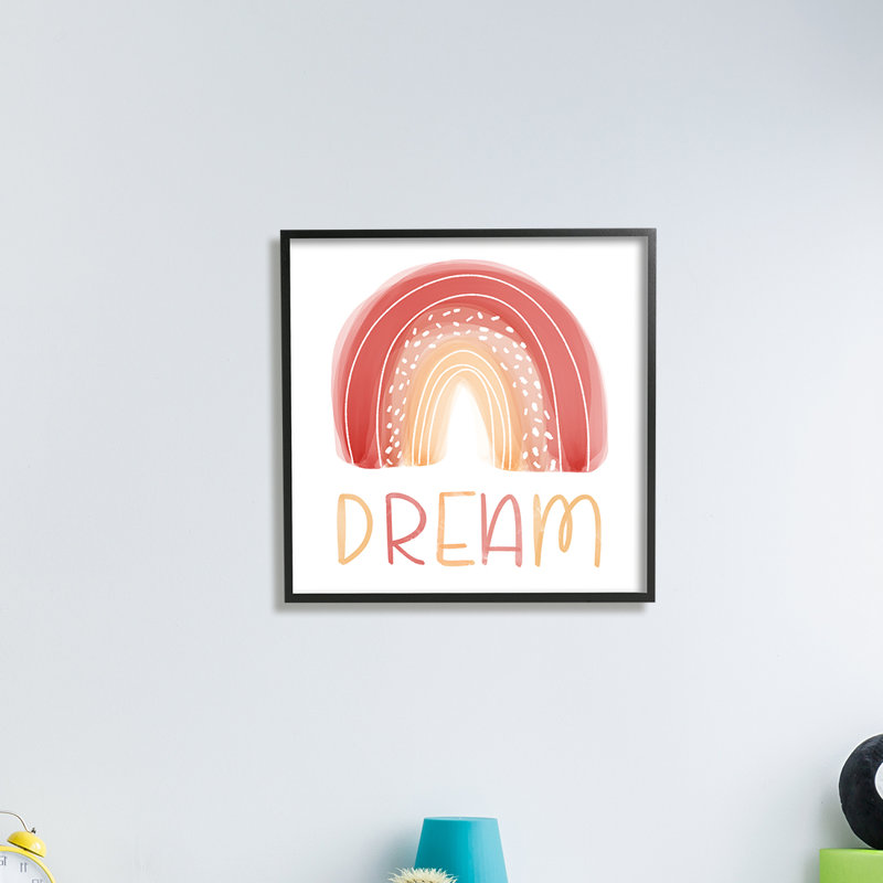 Rêve arc-en-ciel - Peinture, H 24 po x l 24 po x 1,5 po, Giclée encadrée noir minuit