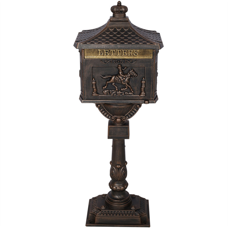 Post Mounted Mailbox, Bronze