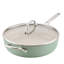 KitchenAid Hard-Anodized Ceramic Induction Saute Pan with Lid and Helper Handle, 5-Quart, Cardamom