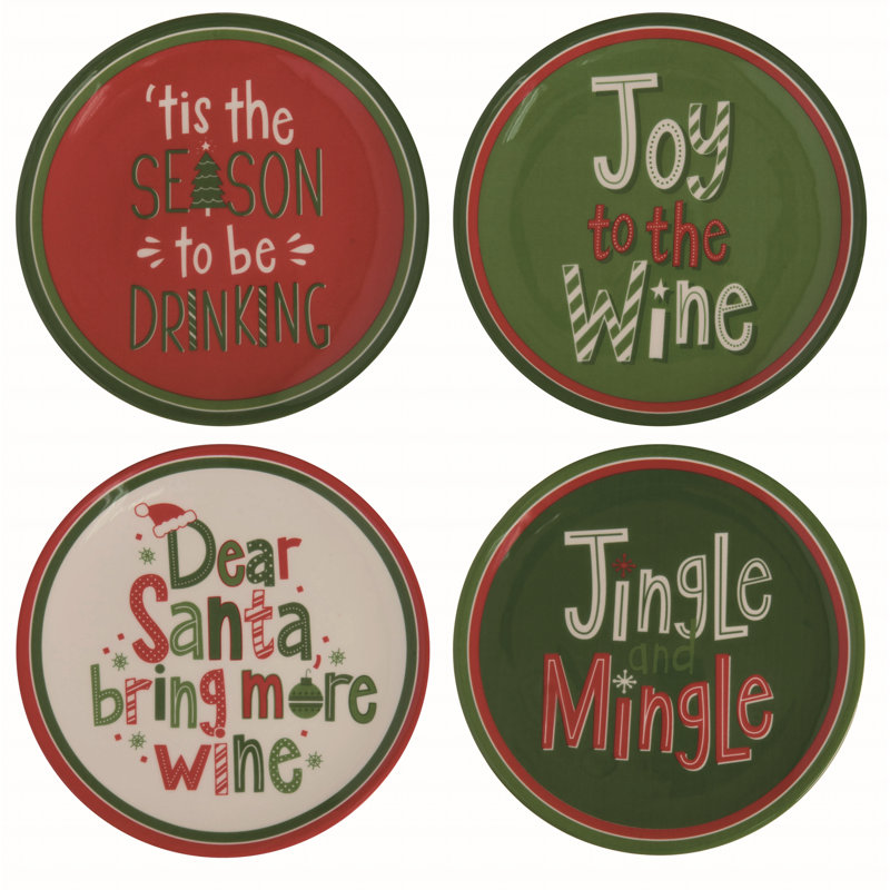 Ensemble de 4 petites assiettes en céramique de Noël