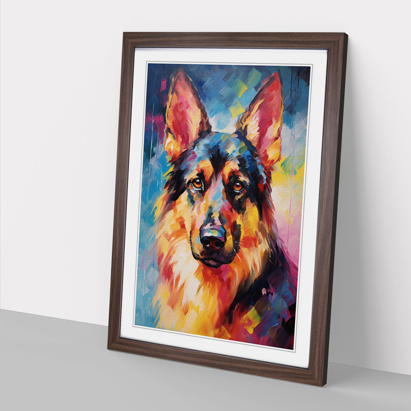 German Shepherd Impressionism - Framed Print