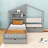 Twin House Bed With Light Strip, Built-In Charging Station, Drawers And Upholstered Sofa-985492182