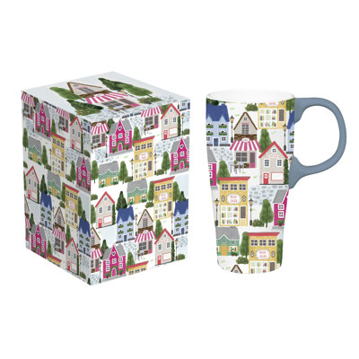 Tasse à latte essentielle en céramique 16 oz. Avec boîte, journée ensoleillée dans le quartier