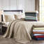 Couvre-lit réversible 3 pièces à motif de lit pour un état de repos décontracté, rembourrage en coton prélavé, avec 2 taies décoratives pour un sommeil apaisant,