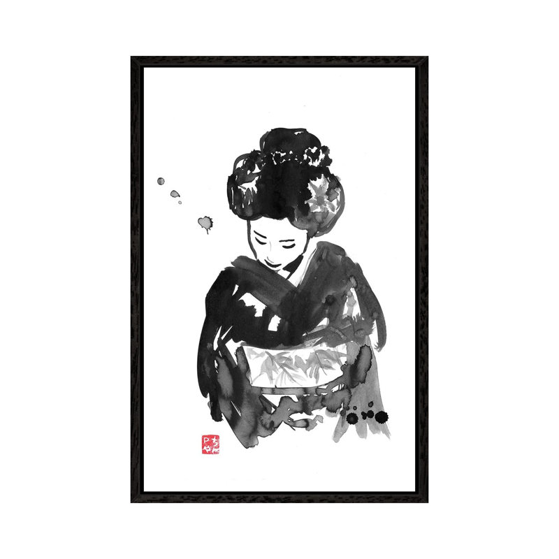 Take A Bow by Péchane - Print on Canvas, 66.04 cm H x 45.72 cm W, Black Framed