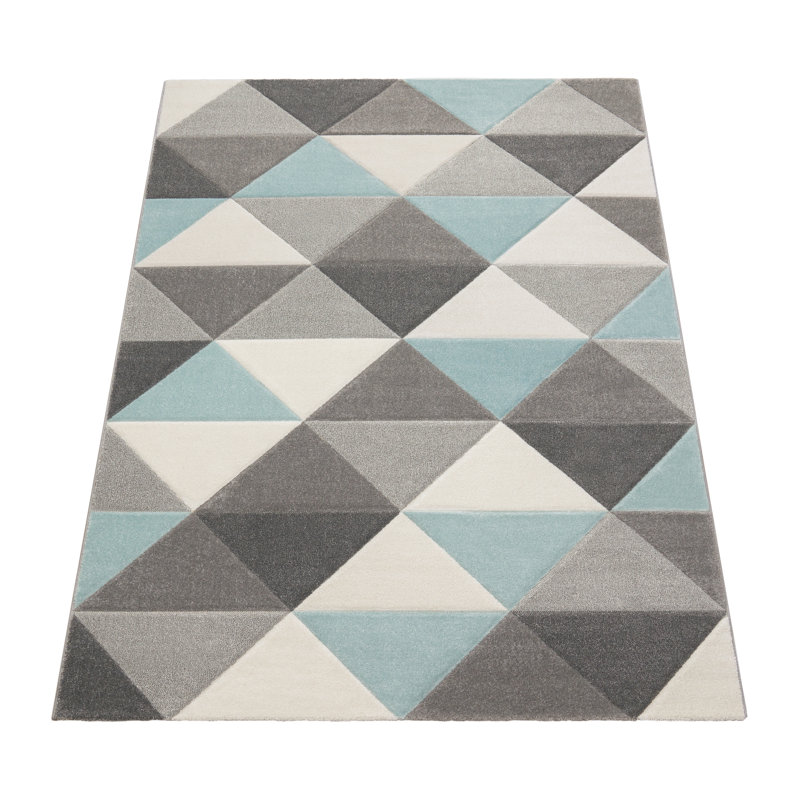 Gill Geometric Shag Area Rug, Rectangular 120 x 170cm