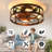 Caged Ceiling Fans With Lights, 20 Inch Flush Mount Ceiling Fan Light, Farmhouse Small Ceiling Fan With Light Fixture, Reversible Fan For Bedroom (Including E26 Bulbs)-1038404259