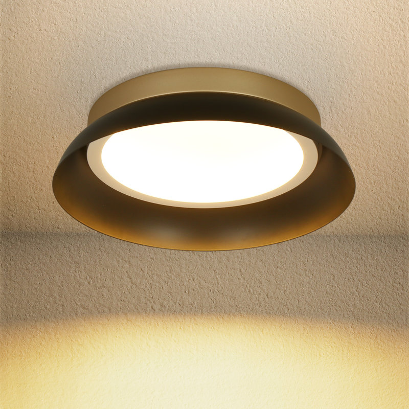 1 plafonnier encastré DEL 15,4 pouces 24 W à intensité variable 5 CCT noir et or (paquet de 1), Noir et or
