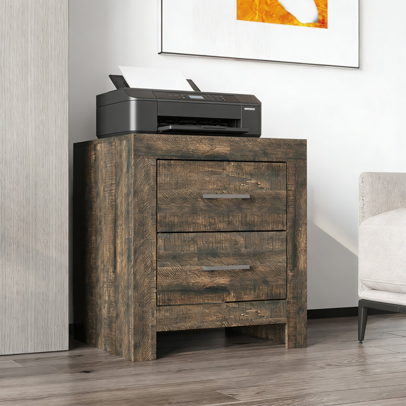 17.7" Wide 2-Drawer File Cabinet, Brown