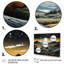 Bleu et or, paysage africain moderne V - art mural moderne sur toile-585450147-585450144