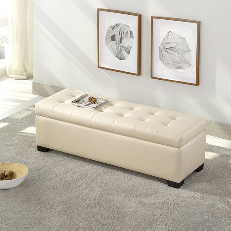Banc rembourré beige, Beige
