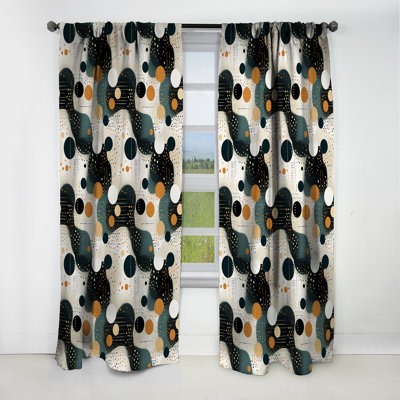 Industrial Chic Polka Dots Pattern I - Abstract Curtain - Velvet Blackout Curtain - 1 Panels