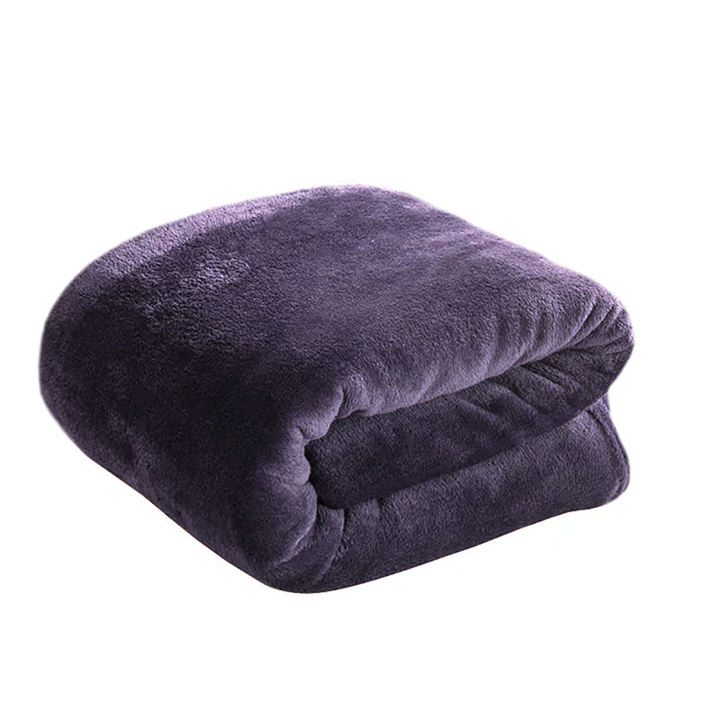  Couverture en flanelle super douce et chaude, Simple, Bleu