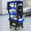 Chariot de diagnostic multifonctionnel à 4 niveaux avec chariot pivotant à 360 ° et verrouillable - bleu et noir-136320632