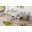  Lit mezzanine double en bois pleine grandeur avec échelle, placement réversible vers la gauche ou vers la droite pour une disposition flexible de la pièce, blanc-783216300