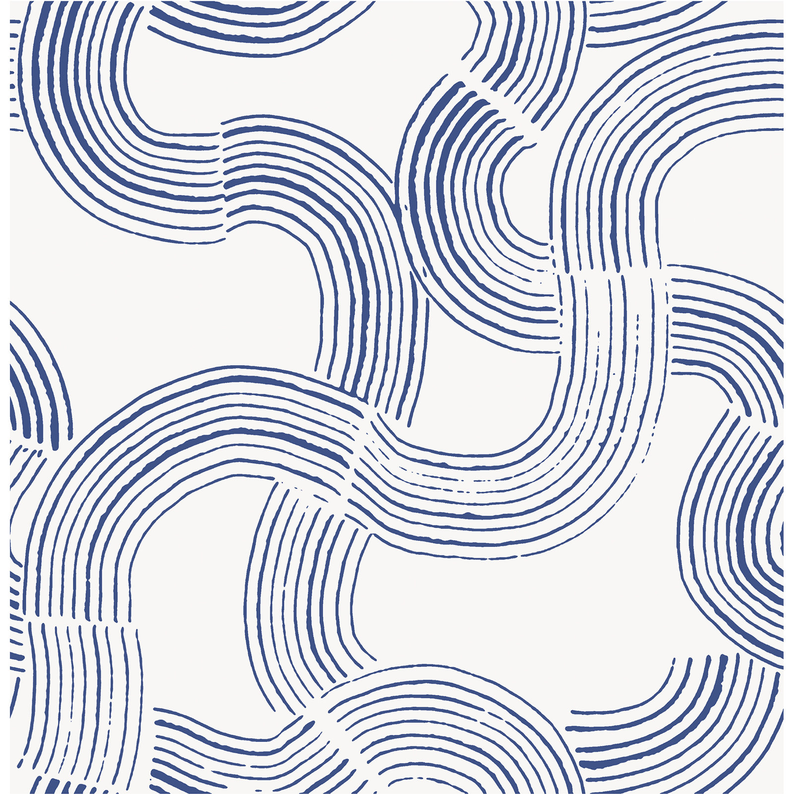 Diamond Mid-Century Peel & Stick Abstract Wallpaper, Cobalt